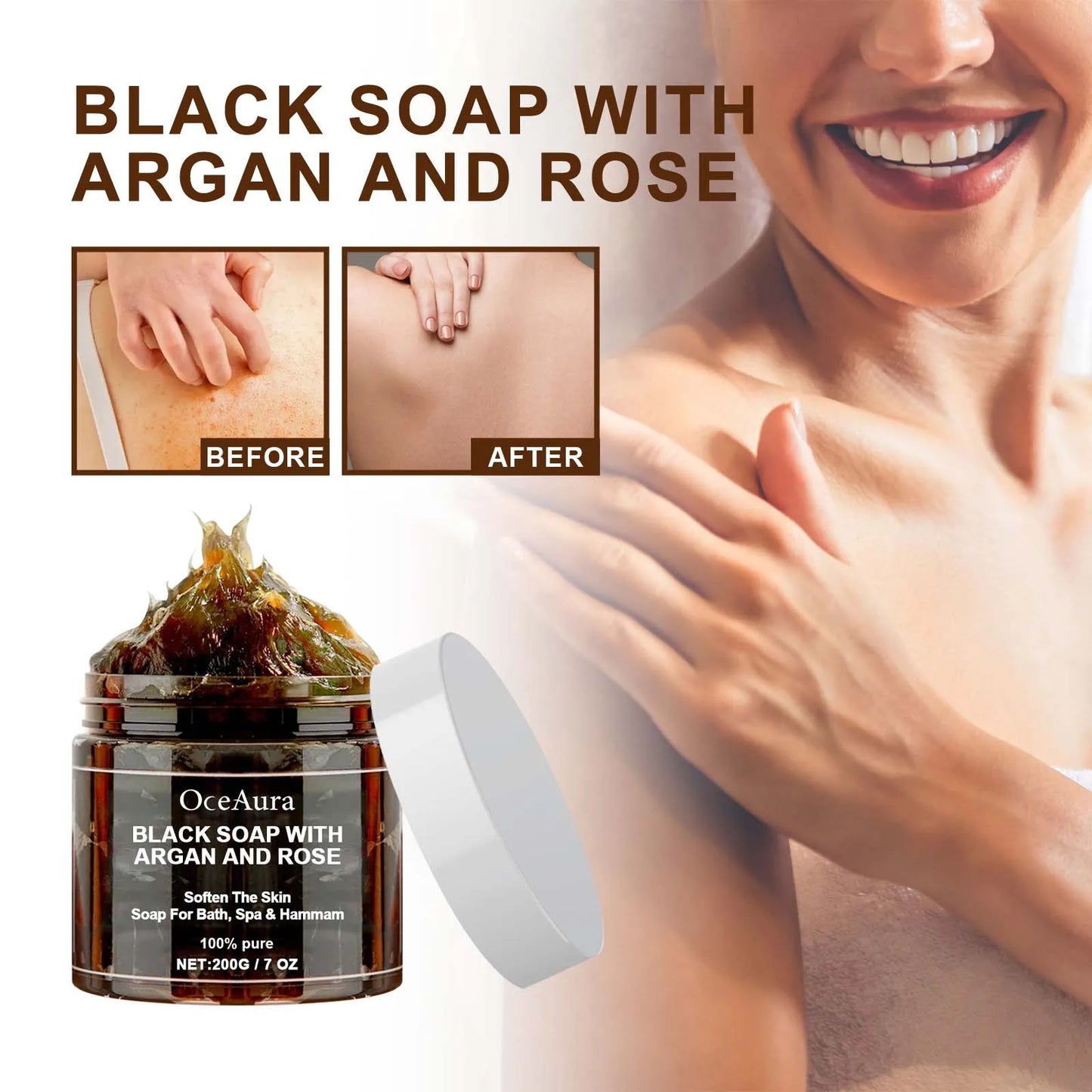 Black Soap With Argan And Rose