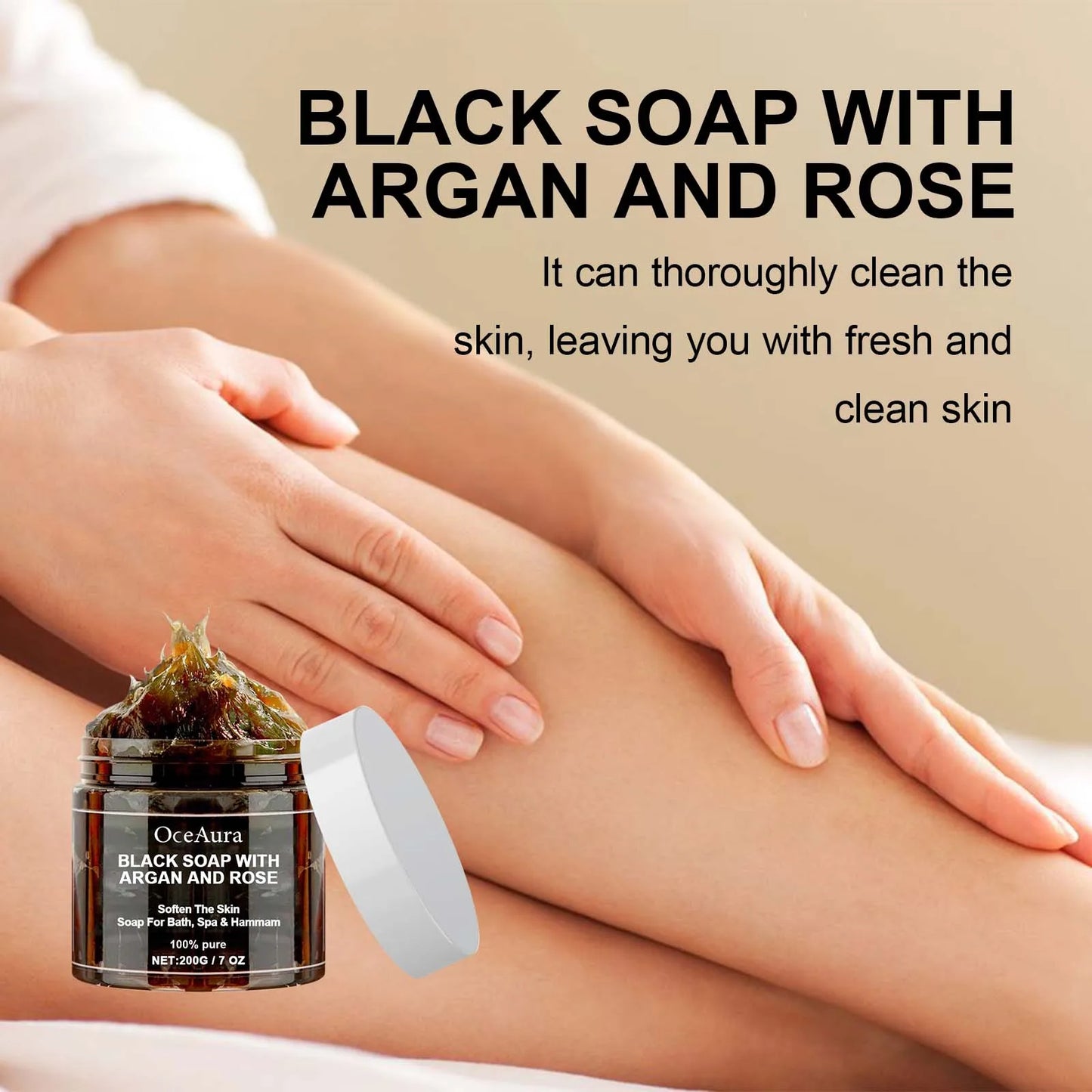 Black Soap With Argan And Rose